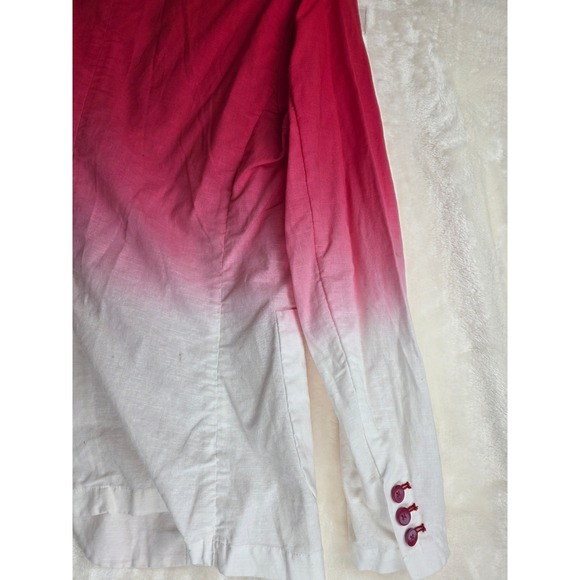 Paisley Gray Ombre Pink White Linen Blend Blazer Jacket Mens Size L Slim Fit NWT - Picture 10 of 12